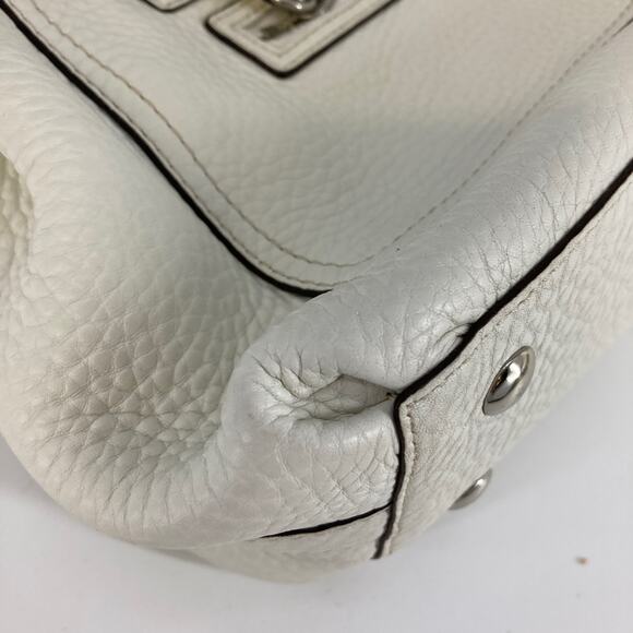 COACH F14686 WHITE AND YELLOW PEBBLEED LEATHER HANDBAG - Picture 14 of 16